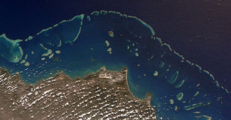 vista espacial da grande barreira de coral
