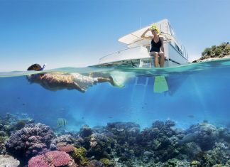 A grande barreira de coral em Queensland, Austrália Grande barreira de coral