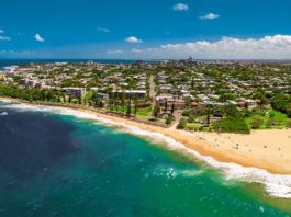 Vista panorâmica da cidade de Sunshine Coast
