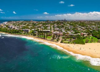 Vista panorâmica da cidade de Sunshine Coast