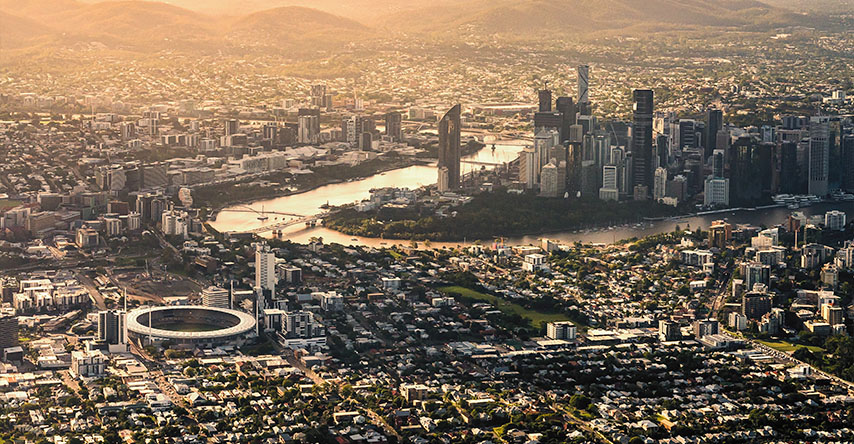 Cidade de Brisbane vista de cima