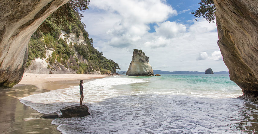 Praia na peníssula de Coromandel