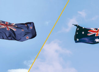 bandeiras da australia e da nova zelandia