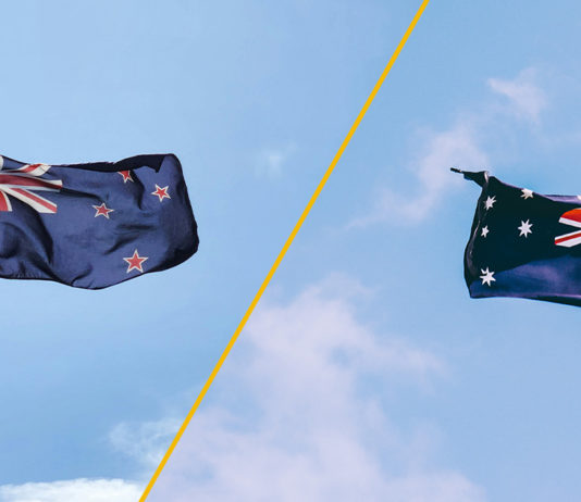 bandeiras da australia e da nova zelandia